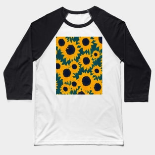 Yellow Sunflowers Baseball T-Shirt